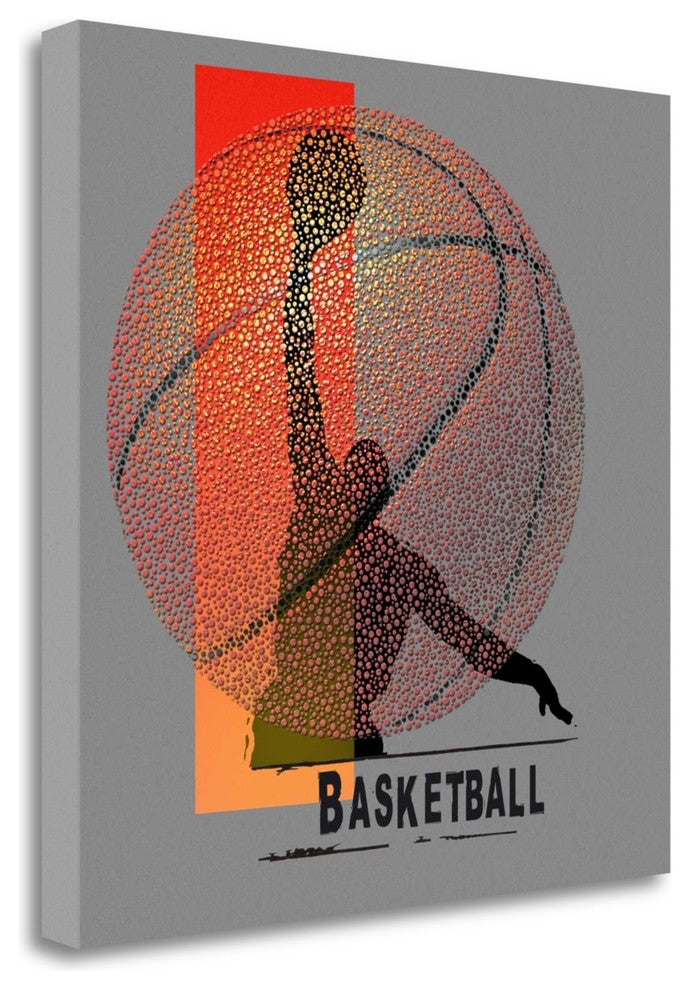 "Basketball" By Jim Baldwin, Giclee Print on Gallery Wrap Canvas, Ready to Hang