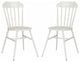 2 Pack Indoor Outdoor Dining Side Chair, Armless Seat & Slat Back, Matte White
