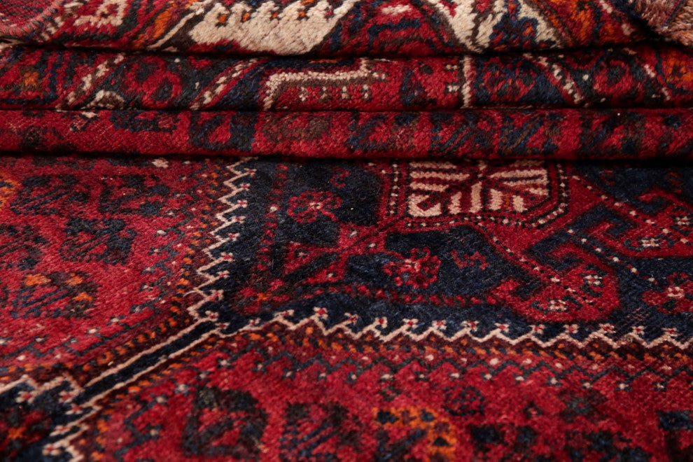 Consigned, Antique Oriental Traditional Hand Made Persian Area Rug, Red, 7x10