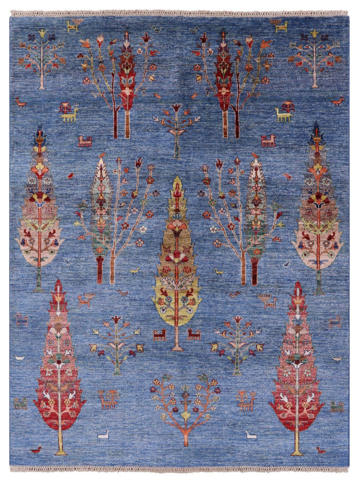 Tribal Persian Gabbeh Handmade Rug 5' 8" X 7' 6" Q7641