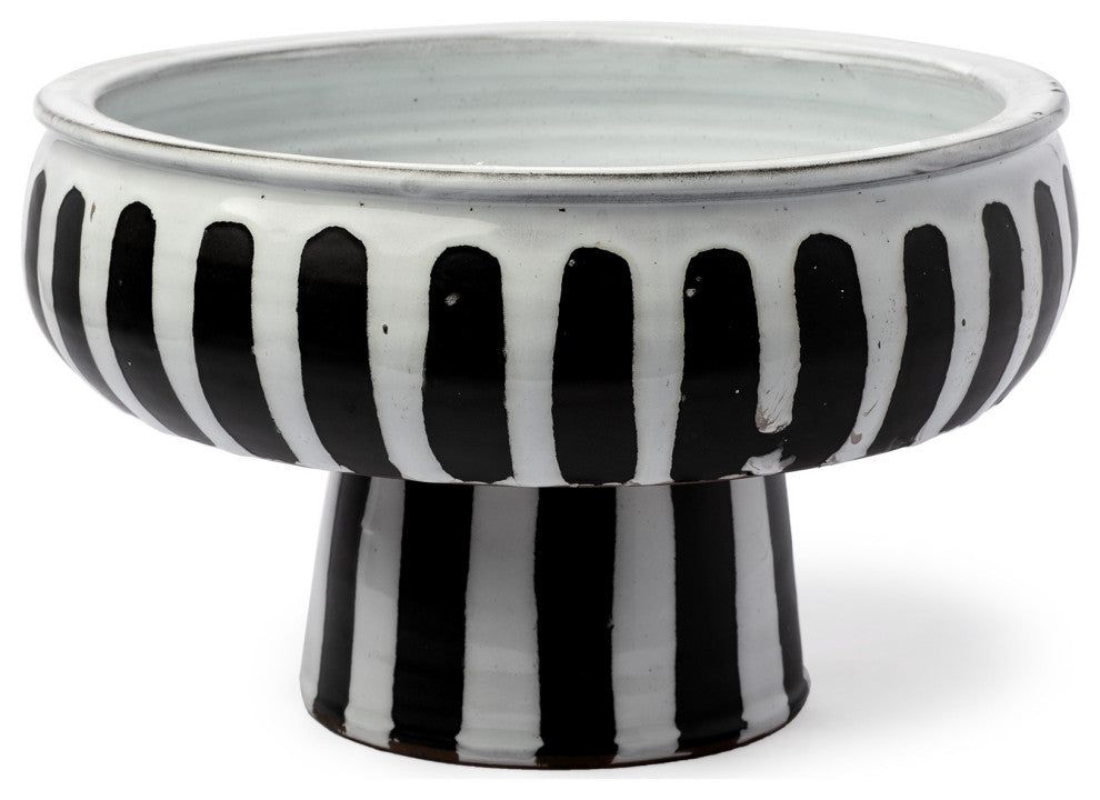 White and Black Ceramic Decorative Bowl