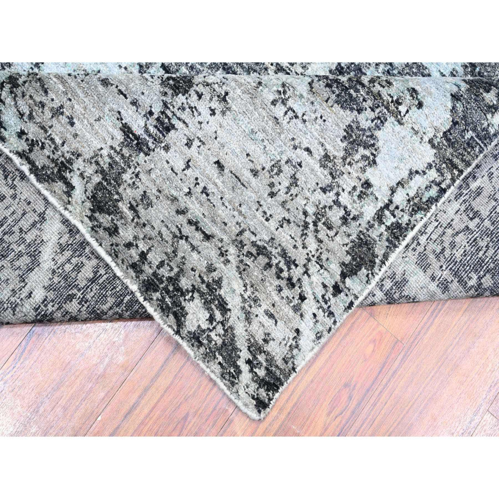 Cloud gray Modern Galaxy Design Pure Wool Hand Knotted Oriental Rug 8'10"x12'9"