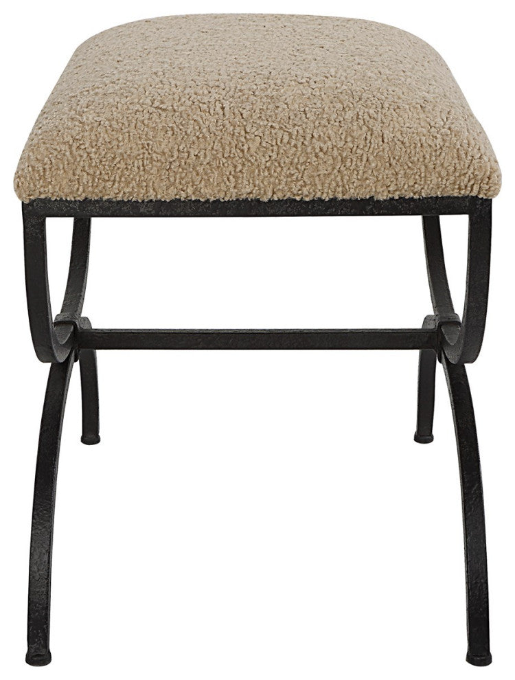 Uttermost Hacienda Small Plush Bench 23699, Latte