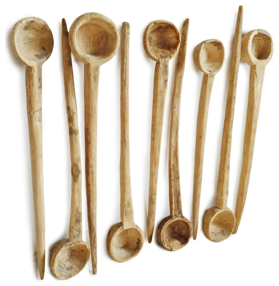 Consigned Old Bleached Wood Indian Spoon