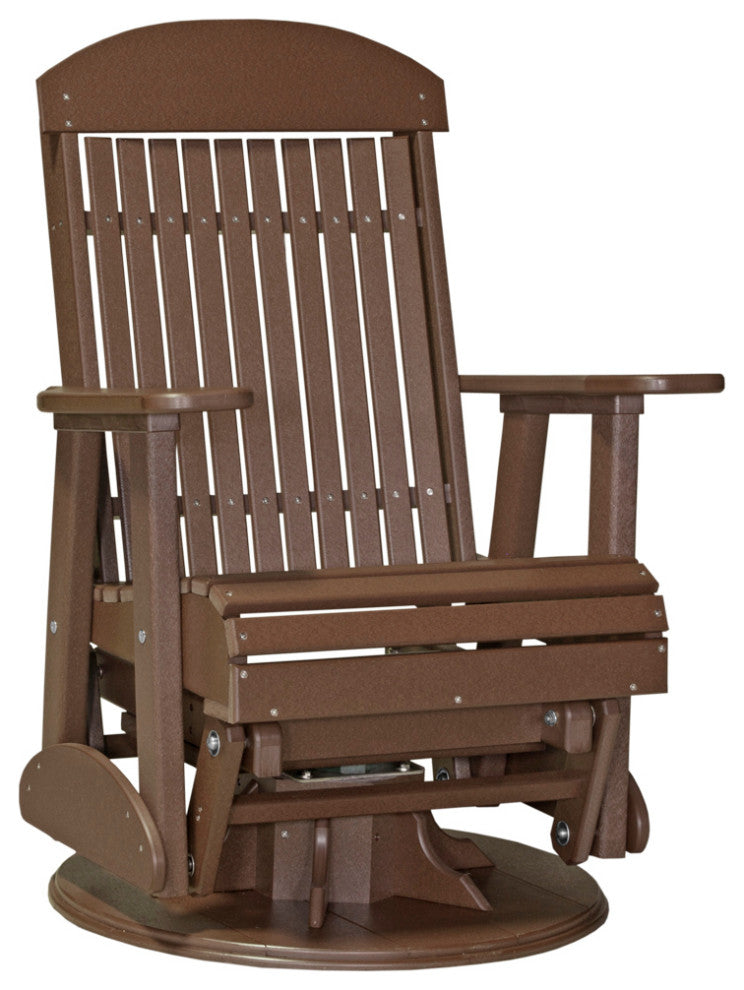 2' Poly Classic Swivel Glider Chair, Chestnut Brown, 2 Foot