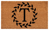 Calloway Mills Laurel Wreath Doormat, Letter T