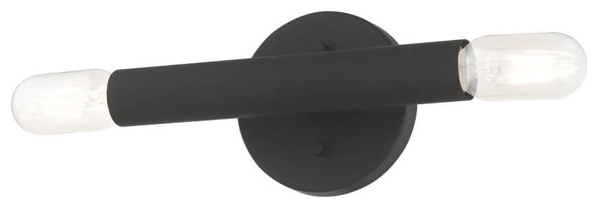 Livex Copenhagen 2 Light 17" Tall Black ADA Wall Sconce