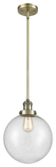 X-Large Beacon 1-Light Mini Pendant, Antique Brass, Seedy