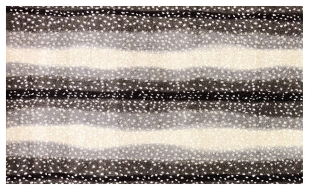 2' x 4' Neutral Dot and Wave Washable Floor Mat