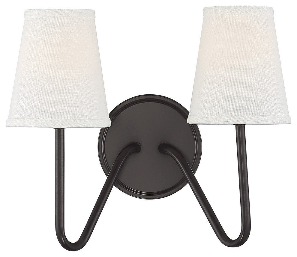 2-Light Wall Sconce, Natural Brass, Oil Rubbed Bronze