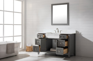 The Alpine Bathroom Vanity, Gray, 54", Single Sink, Freestanding