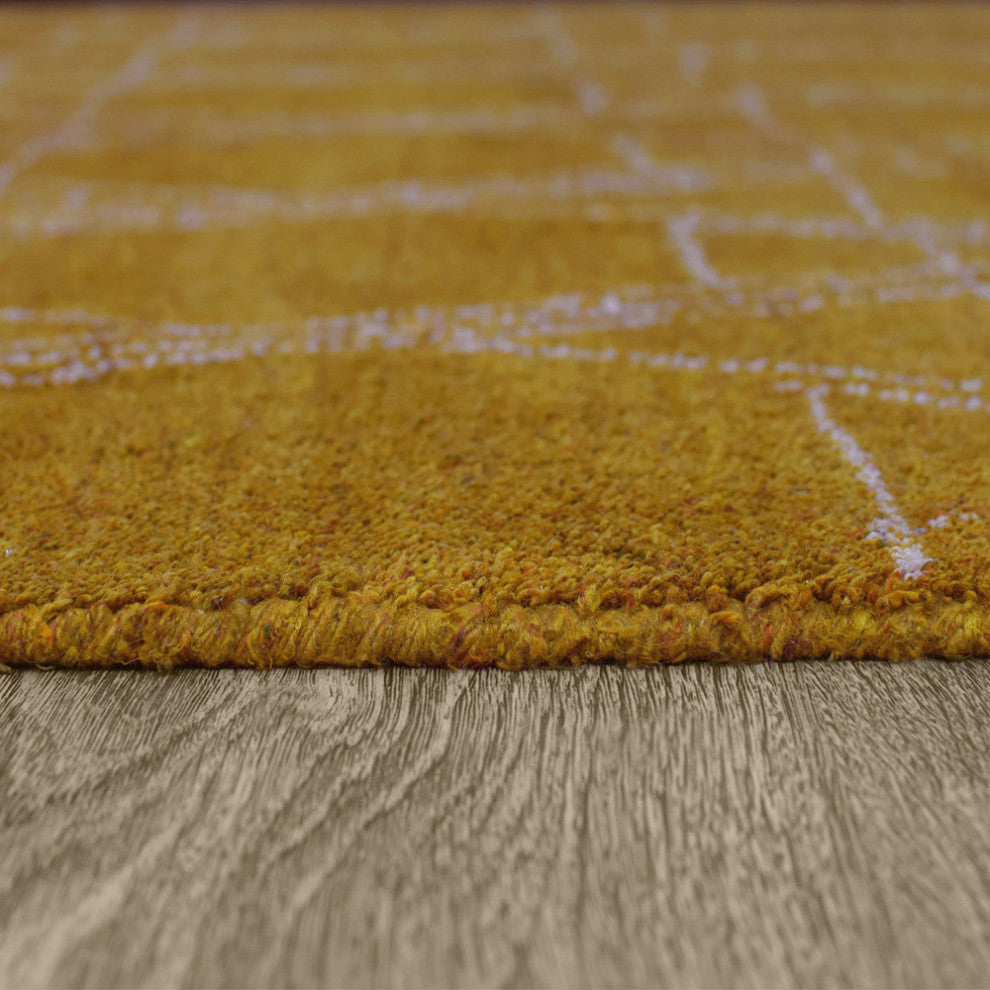 HAND KNOTTED LOOM SILK ECO-FRIENDLY RUGS-5'x8',Rectangle,Gold Beige,Contemporary