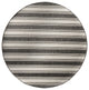 8" Round Gray Striped Indoor Outdoor Area Rug