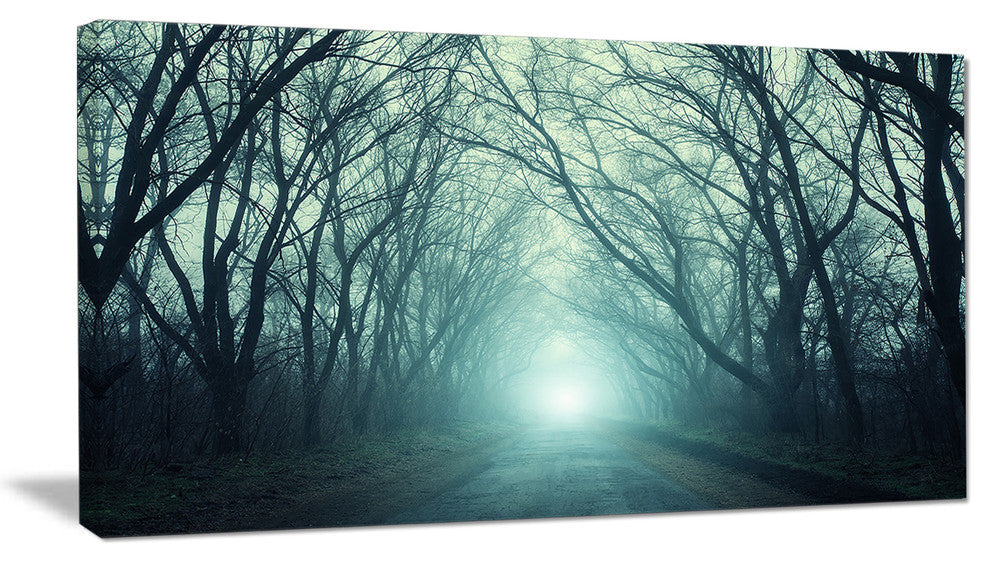 "Fall Forest Path With Green Light" Landscape Photo Wall Art, 40"x20"