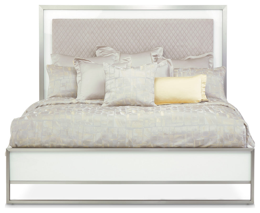 Marquee Queen Panel Bed - Cloud White