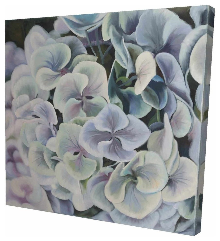 Colorful Hydrangea Flowers, Fine Art Gallery Wrapped Canvas, 24"x24"