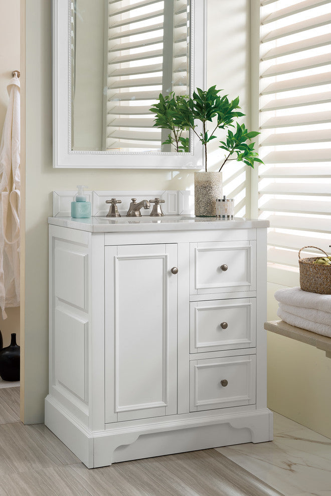 De Soto 30" Single Vanity, Bright White, Base Only