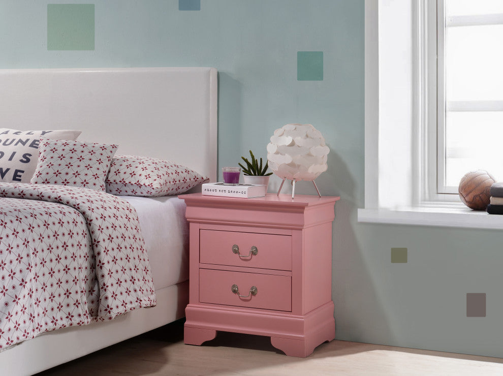 Louis Phillipe Nightstand, Pink