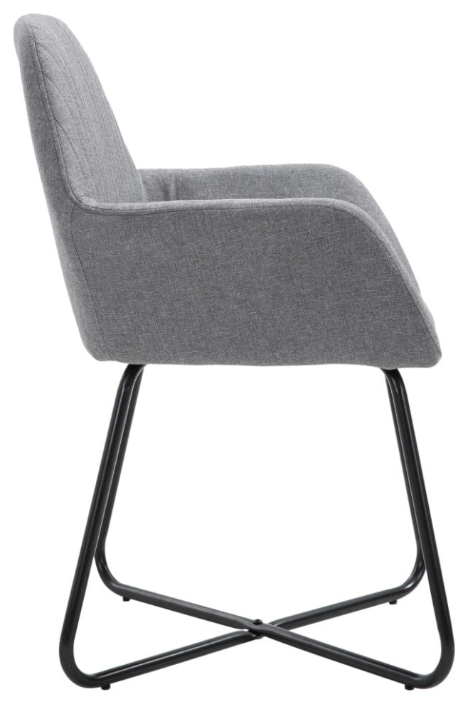 vidaXL Dining Chairs 2 pcs Light Gray Fabric