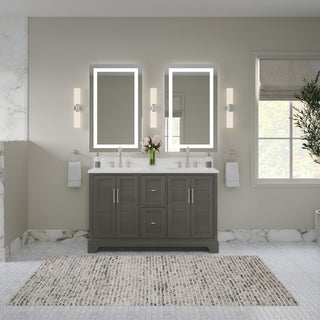 The Thalia Bathroom Vanity, Silver Gray, 54", Double Sink, Freestanding