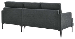Modway Evermore Right-Facing Metal and Upholstered Fabric Sectional Sofa - Gray