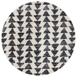 Aisha Moroccan Triangle Geometric Cream/Black 9' Round Area Rug