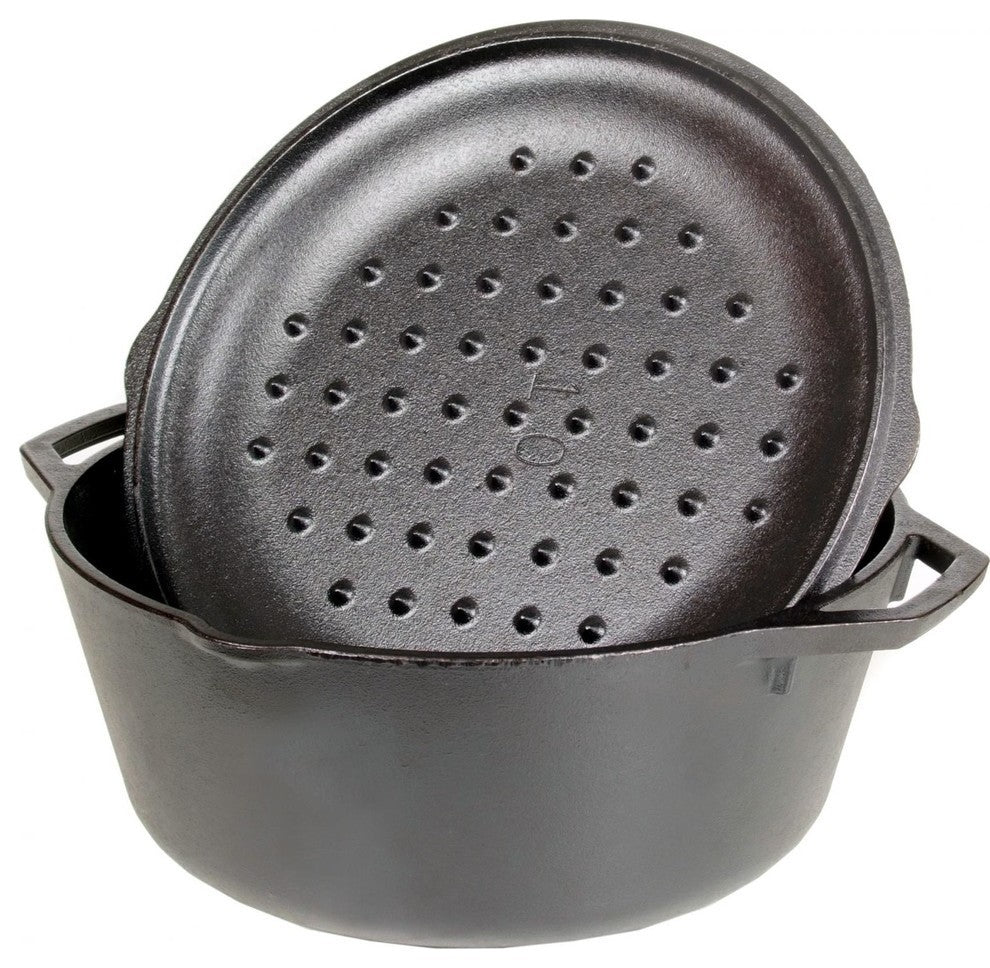 Lodge L10DOL3 Pre-Seasoned Cast Iron Dutch Oven w/ Lid & Dual Handles, 7 Qt