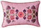 Lumbar Lavender Floral Cotton Decorative Pillow Cover Silk Embroidery  18x18"