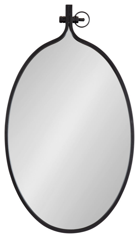 Yitro Metal Framed Wall Mirror, Black, 20"x34"