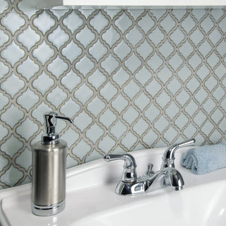 Hudson Tangier Mosaic Floor and Wall Tile, Silk White, Sample