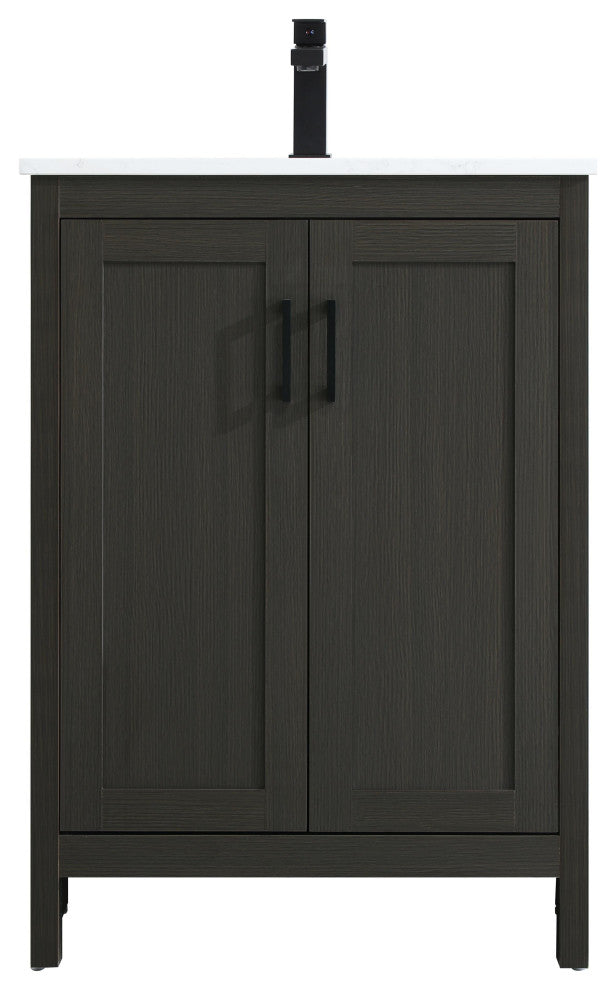 Home Living 24" Single Bathroom Vanity, Mocha Brown
