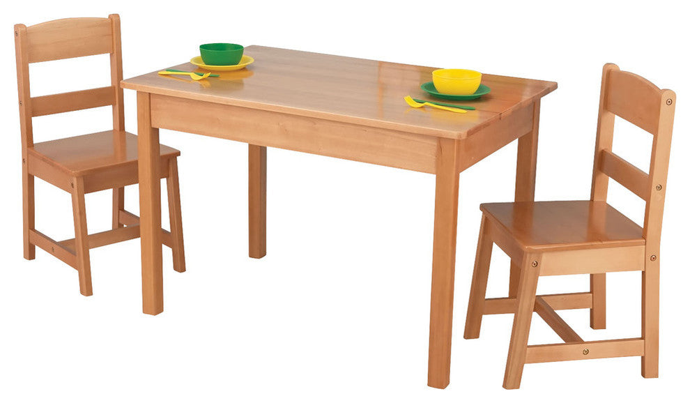 KidKraft Rectangle Table and 2 Chair Set, Natural