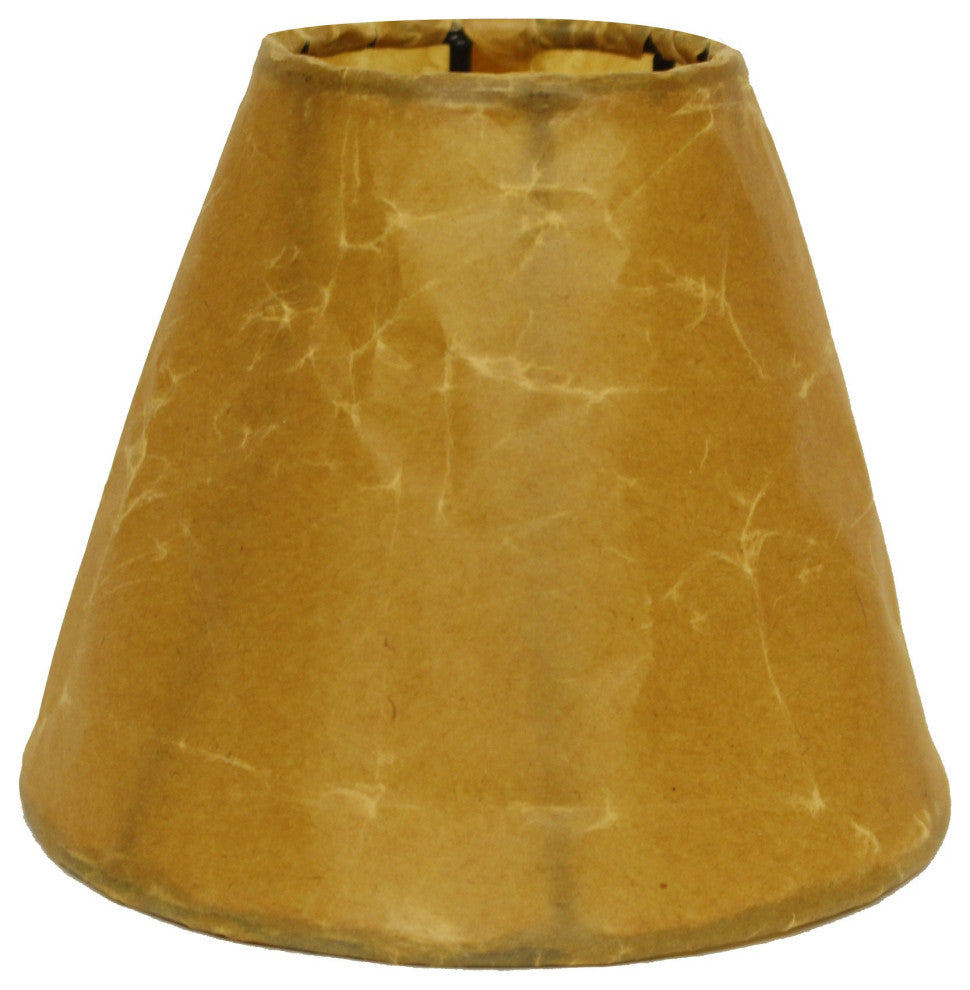 5" Brown Set of 6 Empire Slanted Chandelier Crinkle Oil Paper Lampshades