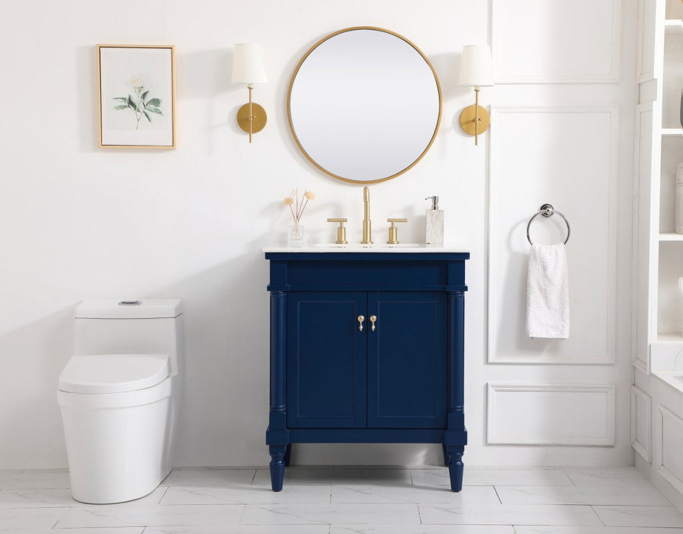 Lewis 30" Single Bathroom Vanity, Blue