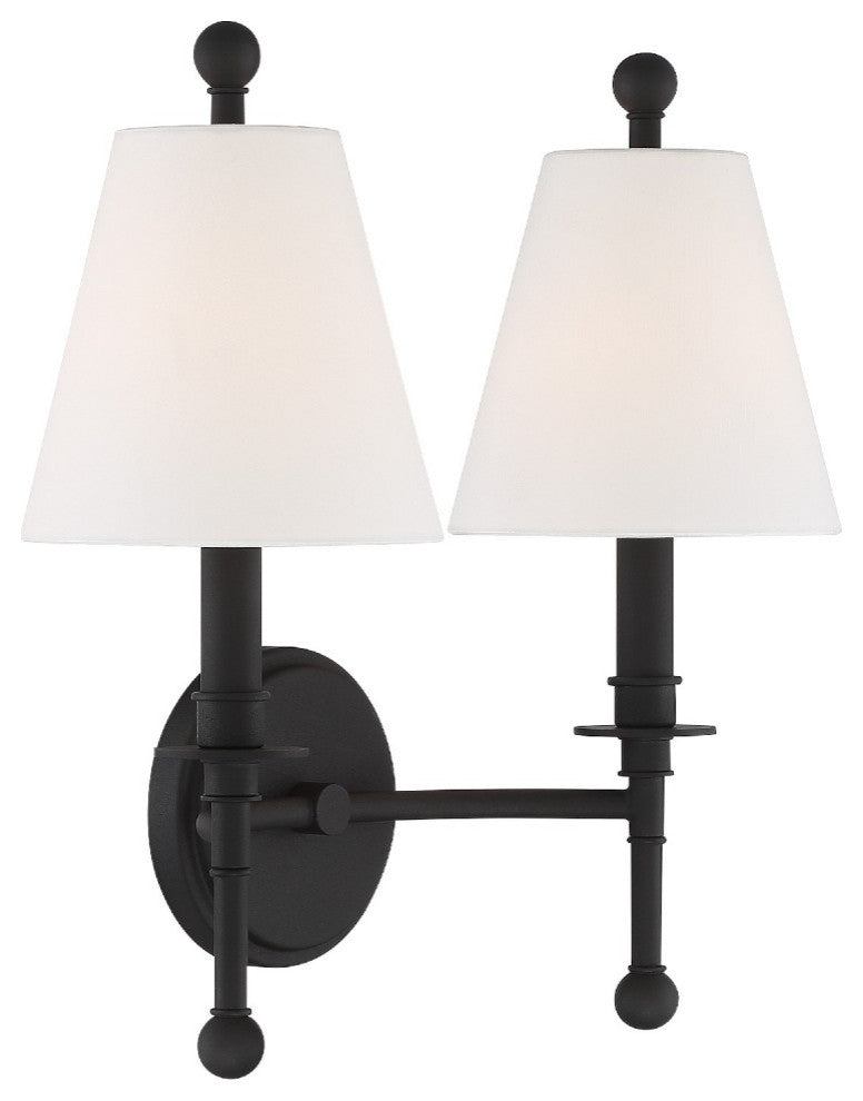 Riverdale 2 Light Black Forged Wall Mount