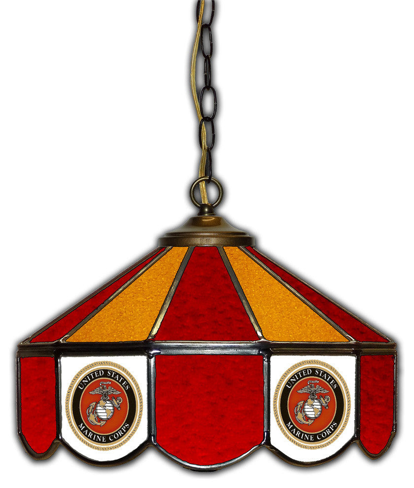 Marine Corps Stained Glass Swag Lamp