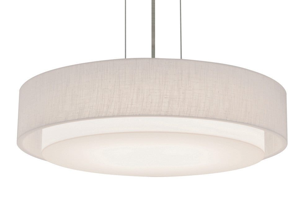 Sanibel LED Pendant, Satin Nickel Finish, Linen White, 16"