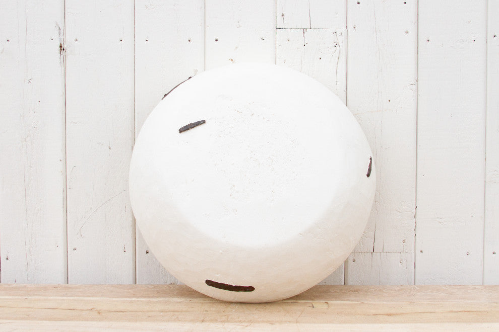 Large Metal Strap White Bowl
