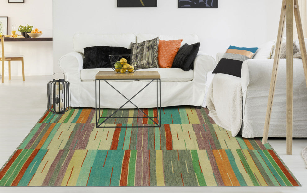 Winchester Kilim Waleed Gray/Beige Rug, 6'6x9'8