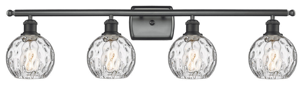 Innovations 516-4W-BK-G1215-6 4 Light Bath Vanity Light, Matte Black
