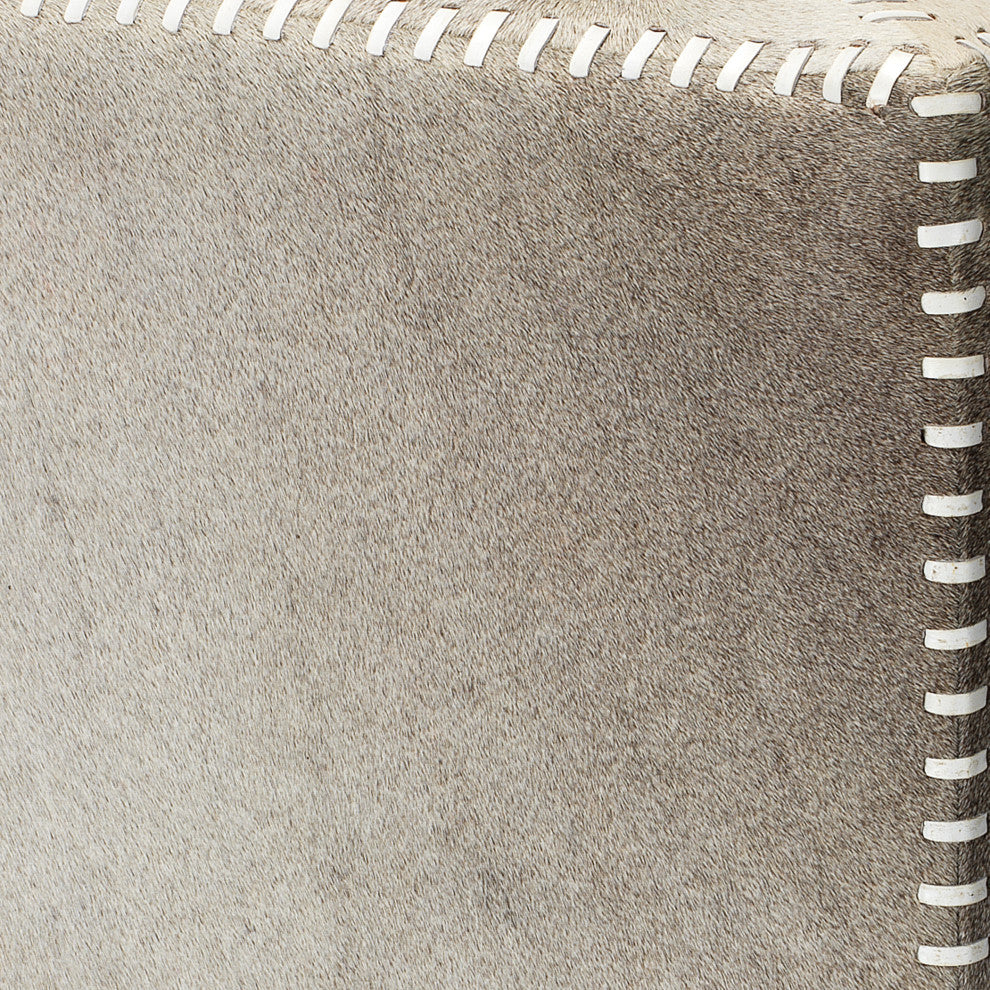 Grey Hide Ottoman, Small