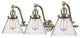 Franklin Restoration Large Cone 3 Light Bathroom Vanity Light, Brushed Satin