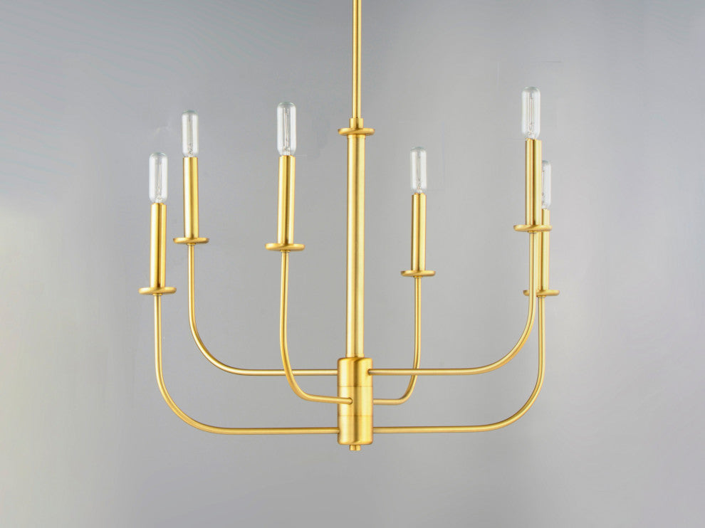 Maxim 10326 Wesley 6 Light 24"W Chandelier - Black / Satin Nickel