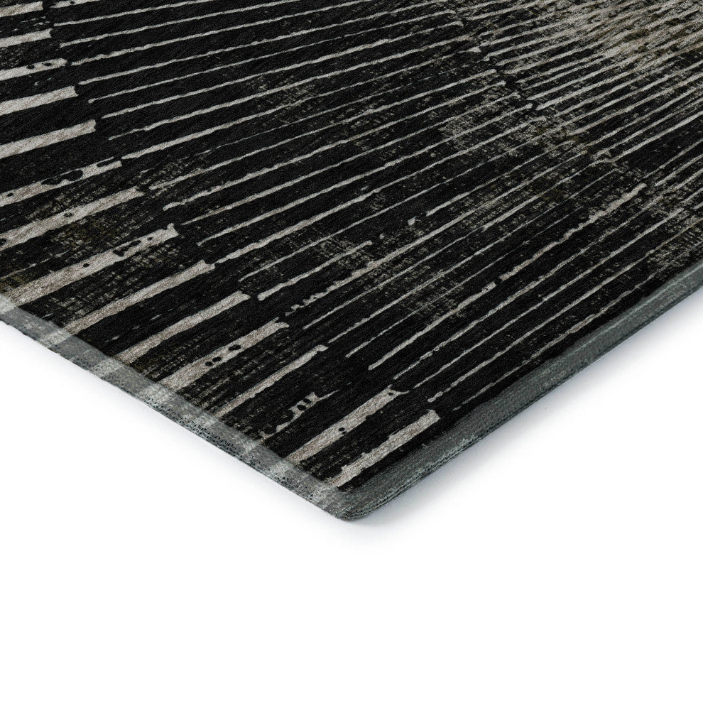 Premium Machine Washable Mayfield AMF542 Black 9' x 12' Rug