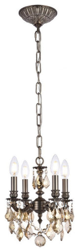 Elegant Lighting 9104D10-GT/RC Lillie 4 Light 10"W Crystal - Dark Bronze