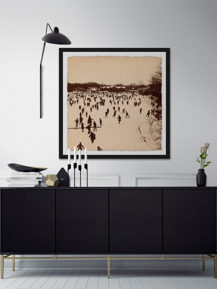 "A Thousand Skaters II" Framed Painting Print, 32"x32"