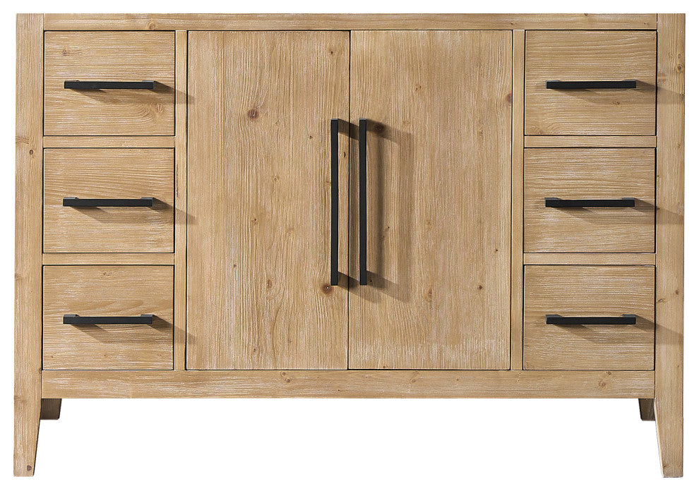 Laurel Bathroom Cabinet Vanity Base, Weathered Fir, 48", Without Mirror