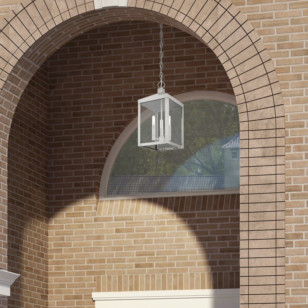 Livex Lighting Nyack 3 Light Brushed Nickel Medium Outdoor Pendant Lantern