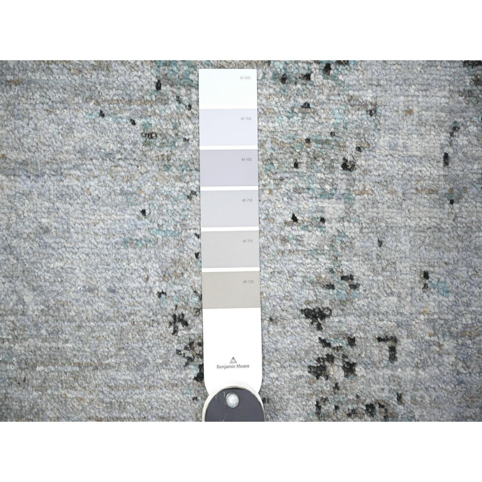 Cloud gray Modern Galaxy Design Pure Wool Hand Knotted Oriental Rug 8'10"x12'9"