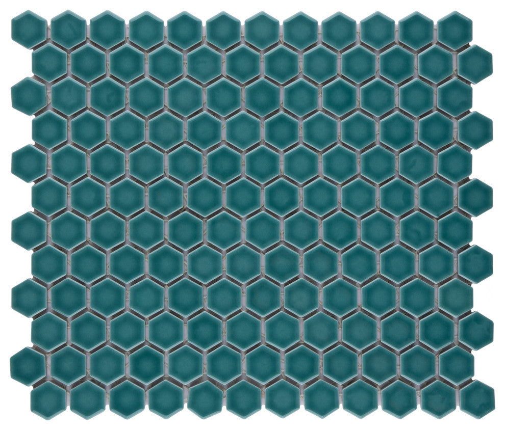 Tribeca 1" Hex Jade Porcelain Floor and Wall Tile